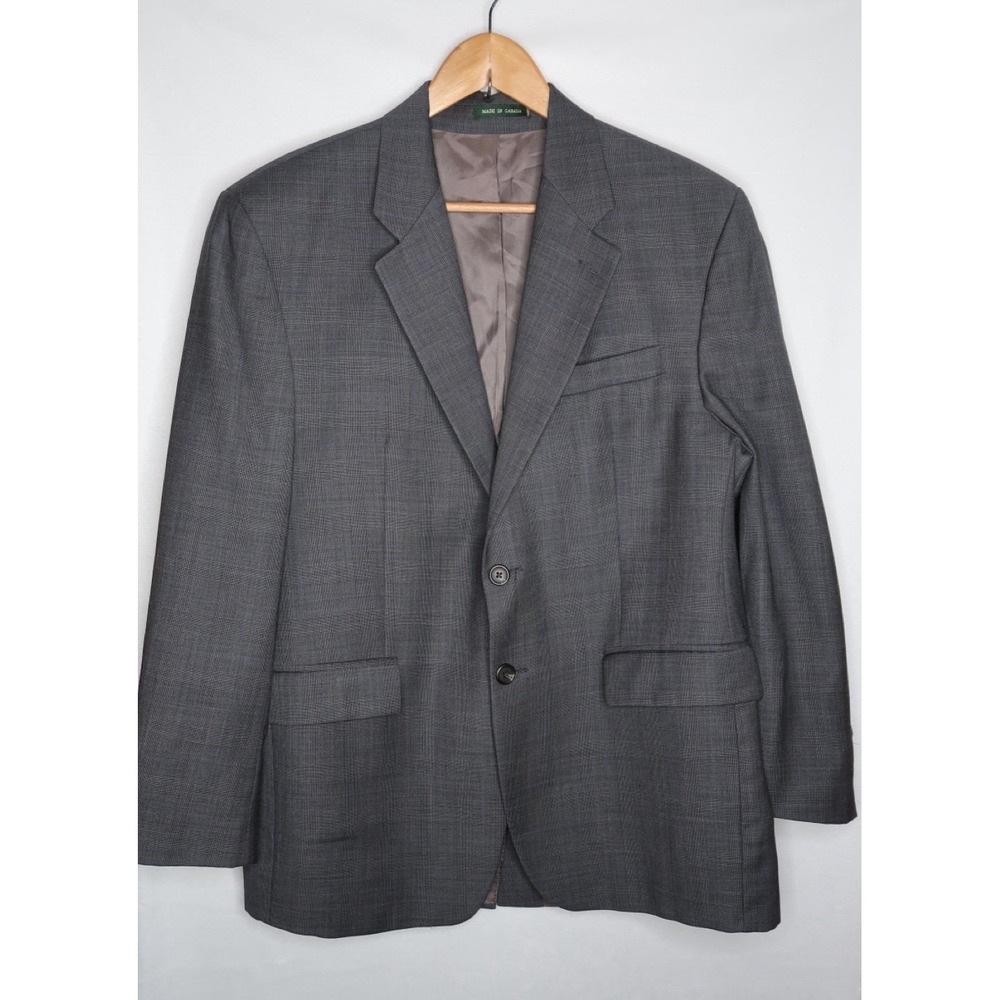 Polo Ralph Lauren Gray 100% Wool Sport Coat Blazer Men's 40S Made In Canada VTG